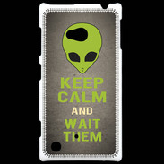 Coque Nokia Lumia 720 Keep Calm and Wait Alien Gris