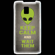 Coque LG P990 Keep Calm and Wait Alien Gris