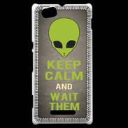Coque Sony Xperia M Keep Calm and Wait Alien Gris