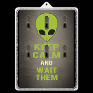 Porte clés Keep Calm and Wait Alien Gris