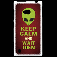 Coque Nokia Lumia 720 Keep Calm and Wait Alien Rouge