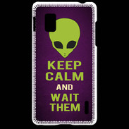 Coque LG Optimus G Keep Calm and Wait Alien Violet