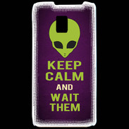 Coque LG P990 Keep Calm and Wait Alien Violet