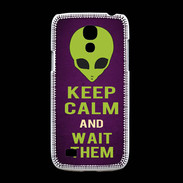 Coque Samsung Galaxy S4mini Keep Calm and Wait Alien Violet