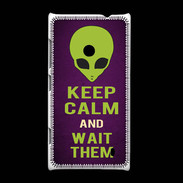 Coque Nokia Lumia 520 Keep Calm and Wait Alien Violet