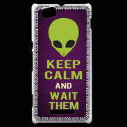 Coque Sony Xperia M Keep Calm and Wait Alien Violet