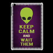 Coque iPadMini Keep Calm and Wait Alien Violet