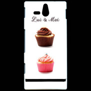 Coque Sony Xperia U Cupcake lui et moi PR