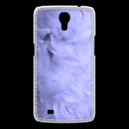 Coque Samsung Galaxy Mega Effet de plumes bleues PR