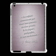 Coque iPad 2/3 Enfants parents Rose Citation Oscar Wilde