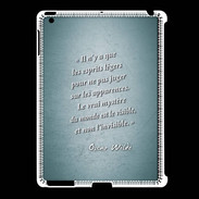 Coque iPad 2/3 Esprits légers Turquoise Citation Oscar Wilde