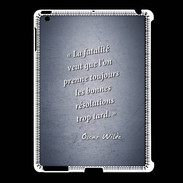 Coque iPad 2/3 Fatalité Bleu Citation Oscar Wilde