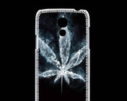 Coque Samsung Galaxy S4mini Feuille de cannabis en fumée