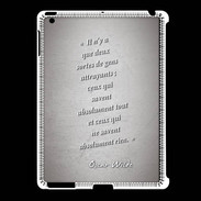 Coque iPad 2/3 Gens attrayants Gris Citation Oscar Wilde