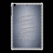 Coque iPadMini Jeuness folie Bleu Citation Oscar Wilde