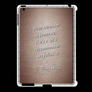 Coque iPad 2/3 Jeuness folie Rouge Citation Oscar Wilde