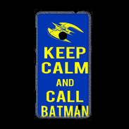 Coque Nokia Lumia 520 Keep Calm Batman Bleu