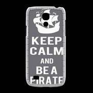 Coque Samsung Galaxy S4mini Keep Calm Be a Pirate Gris