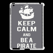 Coque iPad 2/3 Keep Calm Be a Pirate Gris