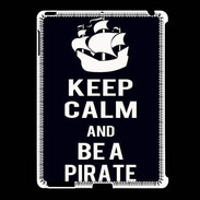 Coque iPad 2/3 Keep Calm Be a Pirate Noir