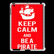 Coque iPad 2/3 Keep Calm Be a Pirate Rouge