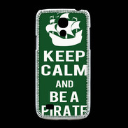 Coque Samsung Galaxy S4mini Keep Calm Be a Pirate Vert