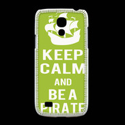Coque Samsung Galaxy S4mini Keep Calm Be a Pirate Vert pomme