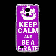 Coque Samsung Galaxy S4mini Keep Calm Be a Pirate Violet