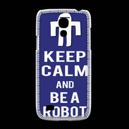Coque Samsung Galaxy S4mini Keep Calm Be a Robot Bleu
