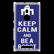 Coque Nokia Lumia 925 Keep Calm Be a Robot Bleu