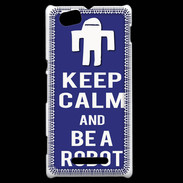Coque Sony Xperia M Keep Calm Be a Robot Bleu