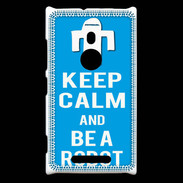 Coque Nokia Lumia 925 Keep Calm Be a Robot Cyan