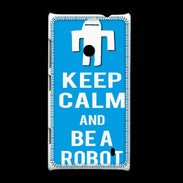 Coque Nokia Lumia 520 Keep Calm Be a Robot Cyan