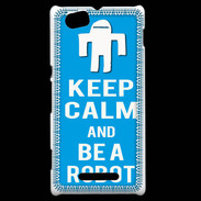 Coque Sony Xperia M Keep Calm Be a Robot Cyan