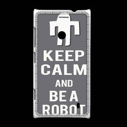 Coque Nokia Lumia 520 Keep Calm Be a Robot Gris