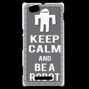 Coque Sony Xperia M Keep Calm Be a Robot Gris