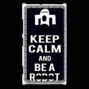 Coque Nokia Lumia 925 Keep Calm Be a Robot Noir