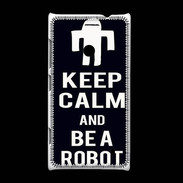 Coque Nokia Lumia 520 Keep Calm Be a Robot Noir