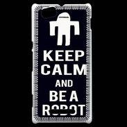 Coque Sony Xperia M Keep Calm Be a Robot Noir