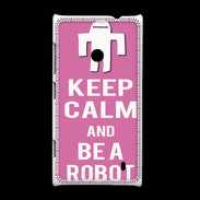 Coque Nokia Lumia 520 Keep Calm Be a Robot Rose