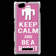 Coque Sony Xperia M Keep Calm Be a Robot Rose