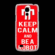 Coque Samsung Galaxy S4mini Keep Calm Be a Robot Rouge