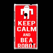 Coque Nokia Lumia 520 Keep Calm Be a Robot Rouge
