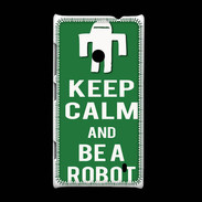 Coque Nokia Lumia 520 Keep Calm Be a Robot Vert