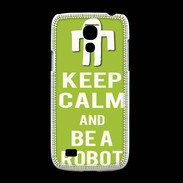 Coque Samsung Galaxy S4mini Keep Calm Be a Robot Vert pomme