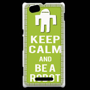 Coque Sony Xperia M Keep Calm Be a Robot Vert pomme