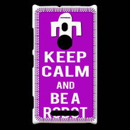 Coque Nokia Lumia 925 Keep Calm Be a Robot Violet