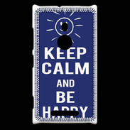 Coque Nokia Lumia 925 Keep Calm Be Happy Bleu