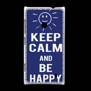 Coque Nokia Lumia 520 Keep Calm Be Happy Bleu