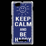 Coque Sony Xperia M Keep Calm Be Happy Bleu